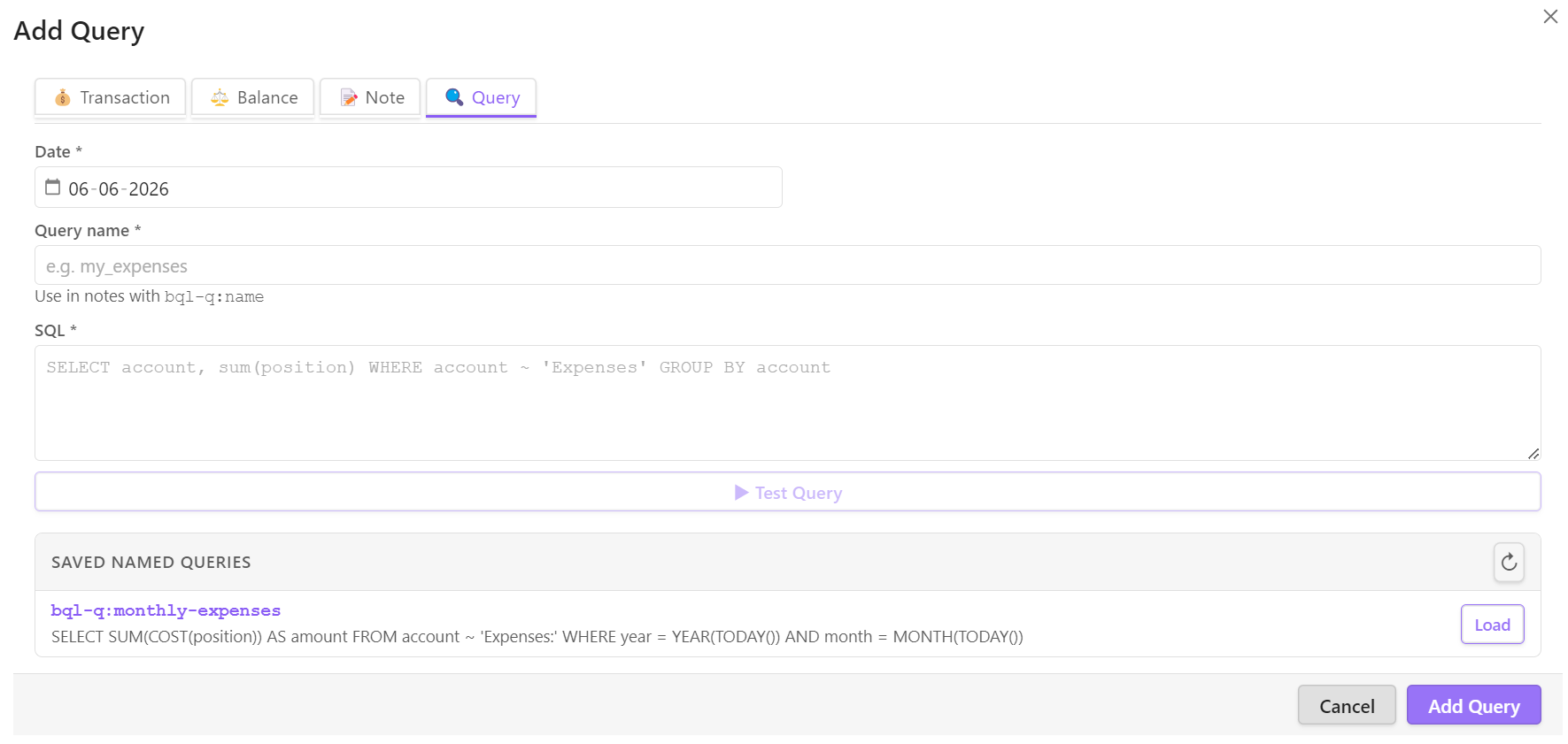 Add Query